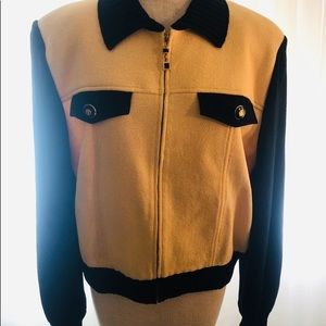 St. John zip up jacket yellow black size M